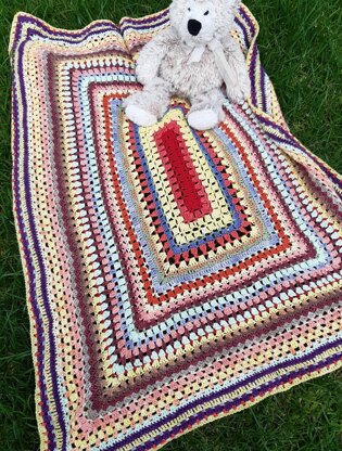 Quick Work  Scrap Yarn Crochet Baby Blanket