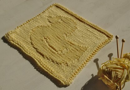 Duck knit/purl face cloth square