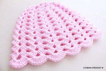 Crochet Baby Hat Rose Flower