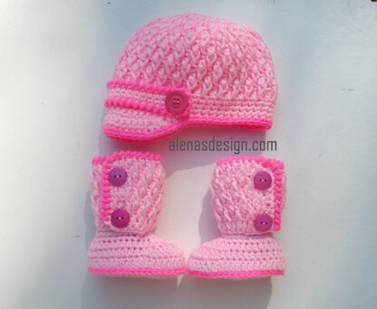 Two-Button Baby Booties Set