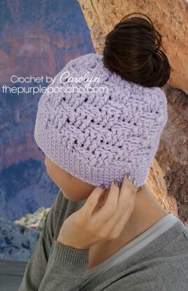 Basketweave Messy Bun Hat