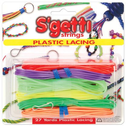 Pepperell S'getti Strings Plastic Lacing 27yd - Neon