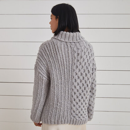 Aurelia Two Textured Sweater - Jumper KnittingPattern for Women in Debbie Bliss Saphia