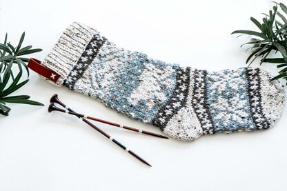 Polar Bear Stroll Knit Stocking