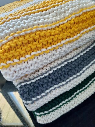 Garter Stitch Striped Dish Towel