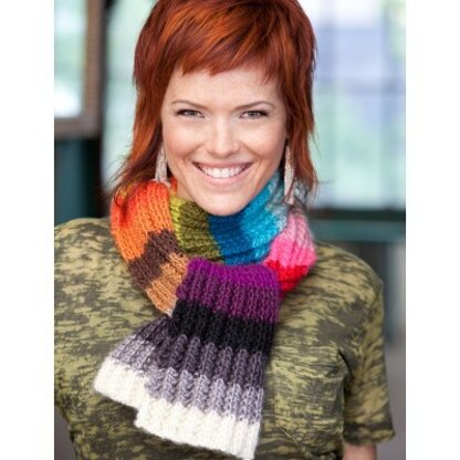 Color Card Scarf in Bernat Vickie Howell Sheep-ish - Downloadable PDF