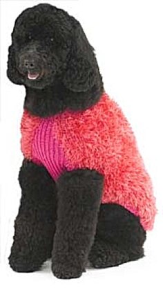 Knit Dog Fur Coat in Lion Brand Fun Fur and Wool-Ease
