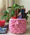 Zpaghetti (t-shirt) yarn basket- Oblique st-Pink