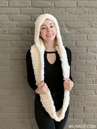 Faux Fur Hooded Infinity Scarf