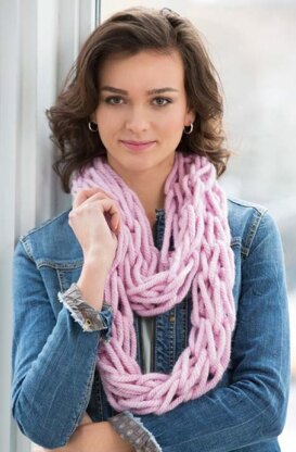 Arm-Knit Cozy Cowl in Red Heart Grande - LW4233