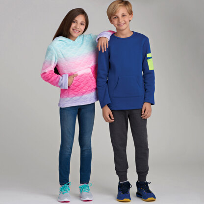 Simplicity S9028 Girls & Boys Knot Tops with Hoodie - Paper Pattern, Size A (8-10-12-14-16)