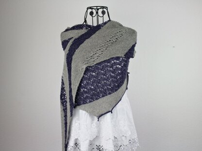 Asymmetrical Lace Triangle Shawl Knitting Pattern – PDF