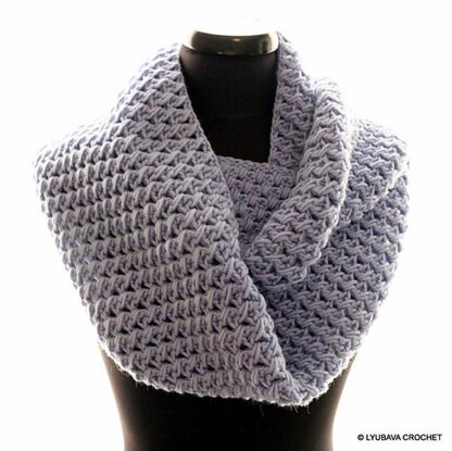 Crochet cross stitch infinity scarf unisex