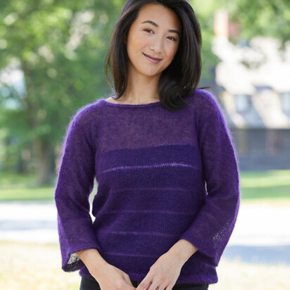 1137 Nottingham - Sweater Knitting Pattern for Women in Valley Yarns Southampton and 2/10 Merino Tencel 