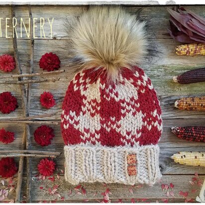 Indian Corn plaid chunky hat