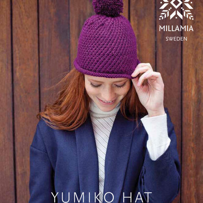 "Yumiko Hat" - Hat Knitting Pattern in MillaMia Naturally Soft Aran