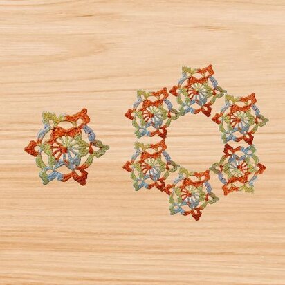 A crochet hexagon motif pattern