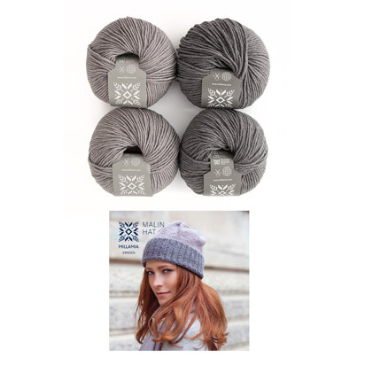 MillaMia Naturally Soft Aran Malin Hat 4 Ball Knitting Kit