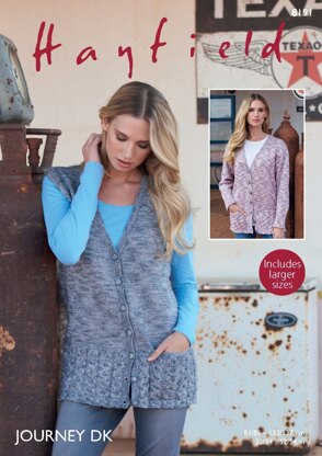 Cardigan & Waistcoat in Hayfield Journey DK  - 8191 - Downloadable PDF