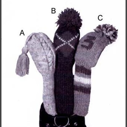 Golf Club Covers: Argyle Version in Lion Brand Wool-Ease - knitting pattern