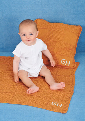 Patchwork Blanket and Cushions in Rico Baby Cotton Soft DK - 393