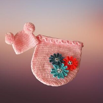 Newborn Baby Flower Cocoon & Hat