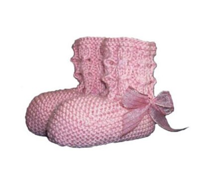 Pink Frosting Bootees and Hat