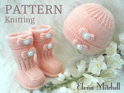 Baby Set Pompom Baby Beanie Baby Uggs PATTERN