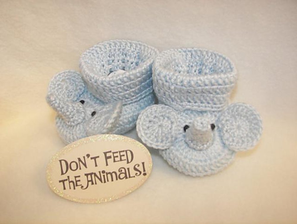 Elephant Baby Booties Crochet pattern by Sara Ayers Knitting Patterns LoveCrafts