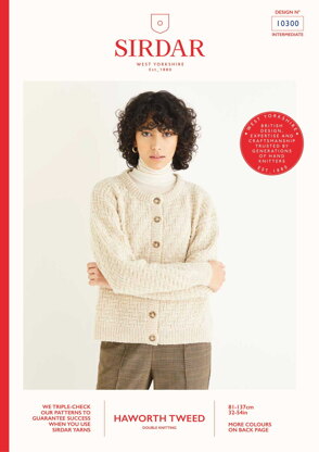 Sirdar 10300 Chevron Cardigan in Haworth Tweed PDF