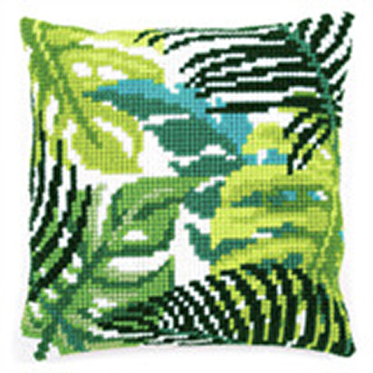 Vervaco Botanical Leaves Cross Stitch Cushion Kit - 40cm x 40cm
