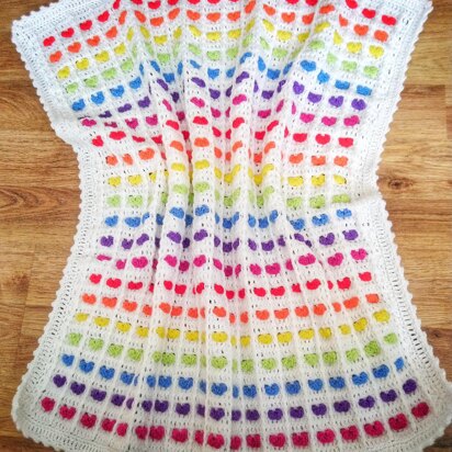 Rainbow of Hearts Blanket