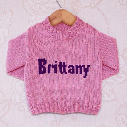 Intarsia - Brittany Moniker Chart - Childrens Sweater