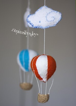 Air Balloons Baby Mobile with clouds