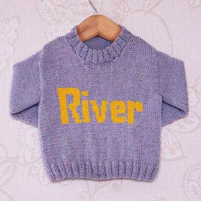 Intarsia - River Moniker Chart - Childrens Sweater