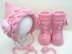 Knit Pattern Baby Bonnet Baby Shoes by Elena Mitchell