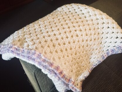 Easy Peasy Crochet Baby Blanket in Caron One Pound - Downloadable