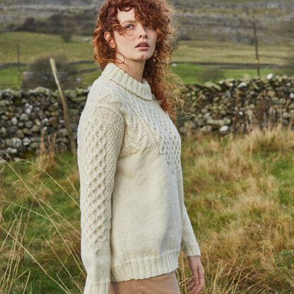 Graduated Yoke Sweater - Jumper Knitting Pattern for Women in Debbie Bliss British Wool Aran by Debbie Bliss