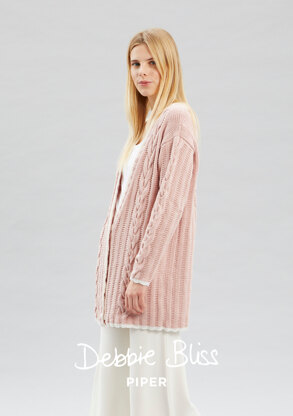 Harper - Cardigan Knitting Pattern For Women in Debbie Bliss Piper