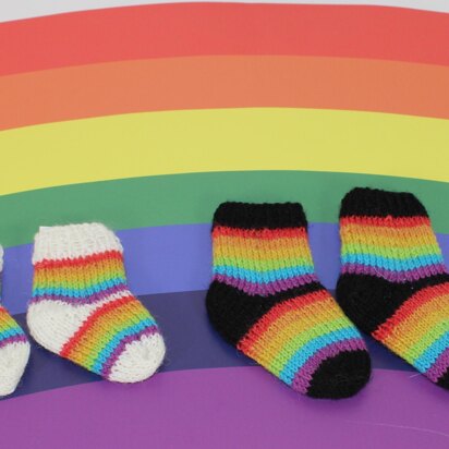 Preemie Baby Simple Rainbow Socks Circular