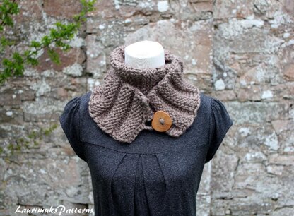 Taupe skinny button scarf