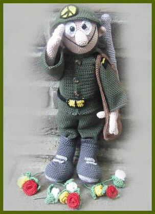 Soldier Peace amigurumi doll