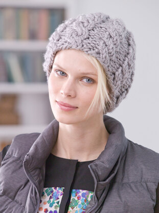 Cabled Hat in Lion Brand Hometown USA - L32325