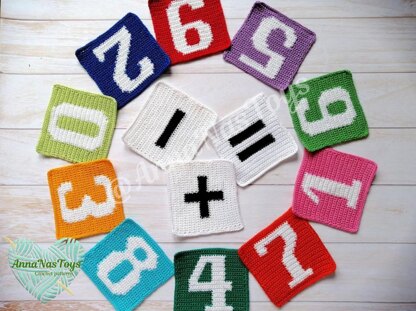 Numbers (0 till 9) and sing (+,-,=)