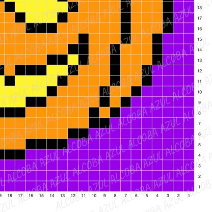 Halloween Pumpkin Pillow Sad Spooky Mini C2C Diagonal Crochet Pattern PDF