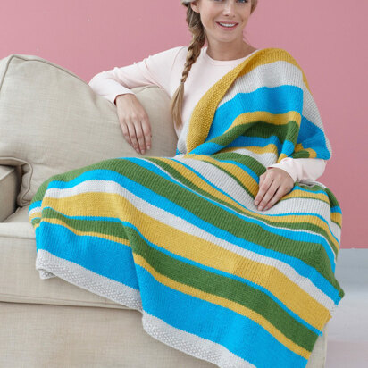 Summer Stripes Afghan in Lion Brand Vanna's Choice - L10491