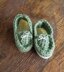 Baby moccasins worked flat