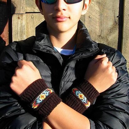 Indian Feather Cuffs - knitting pattern