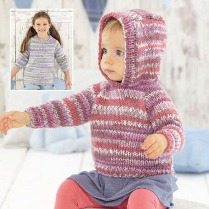 Hooded and Round Neck Sweaters in Sirdar Snuggly Baby Crofter Chunky - 4777 - Downloadable PDF