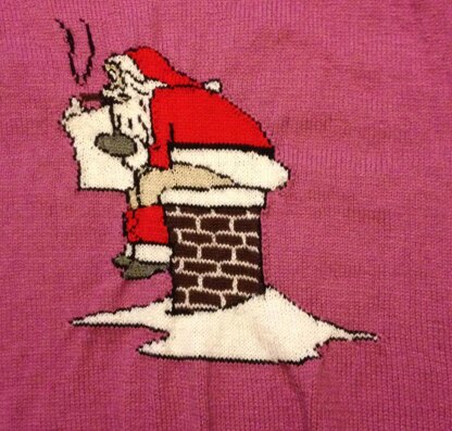 Christmas Santa Sitting On Chimney Jumper